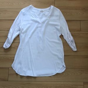 Pleione White Cap Sleeve Blouse